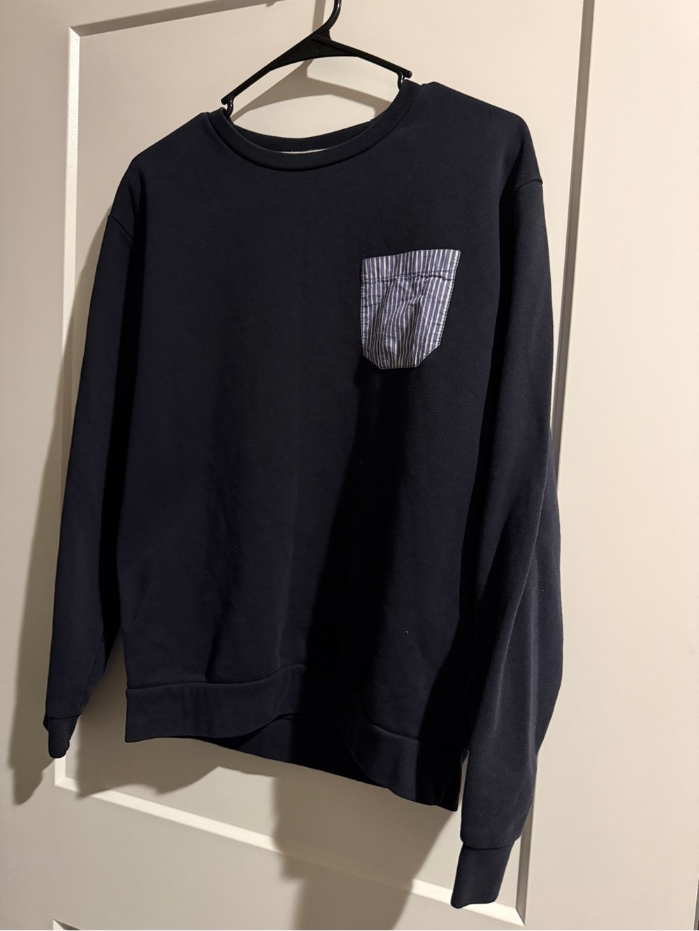 Zara Women’s Navy Pocket Crewneck Sweatshirt